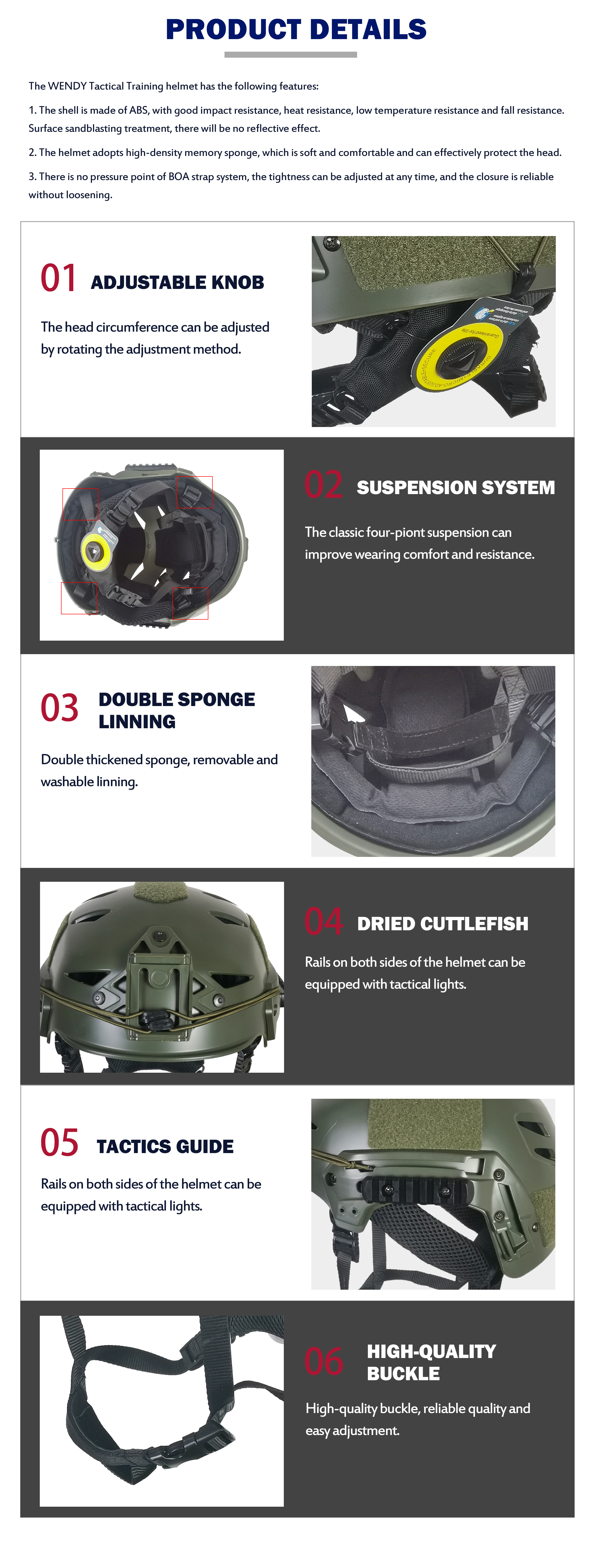 Round Hole Breathable wendy Type Outdoor Tactical ABS Helmet (2)